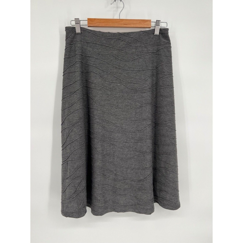 Zac & Rachel Gray Knit Skirt Wavy Design Lined Career Casual Small